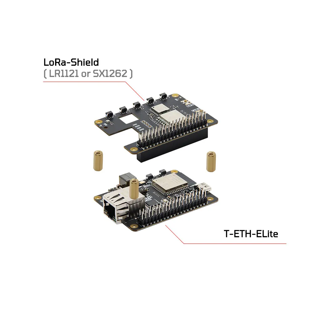 LILYGO® LoRa-Shield  для T-ETH-ELite с GPS, совместимый LR1121, SX1262, SX1276, SX1280, поддерживает 433 МГц, 868 МГц, 915 МГц, 2,4 г (art.: 3920cabb232dd) - 3920cabb232dd
