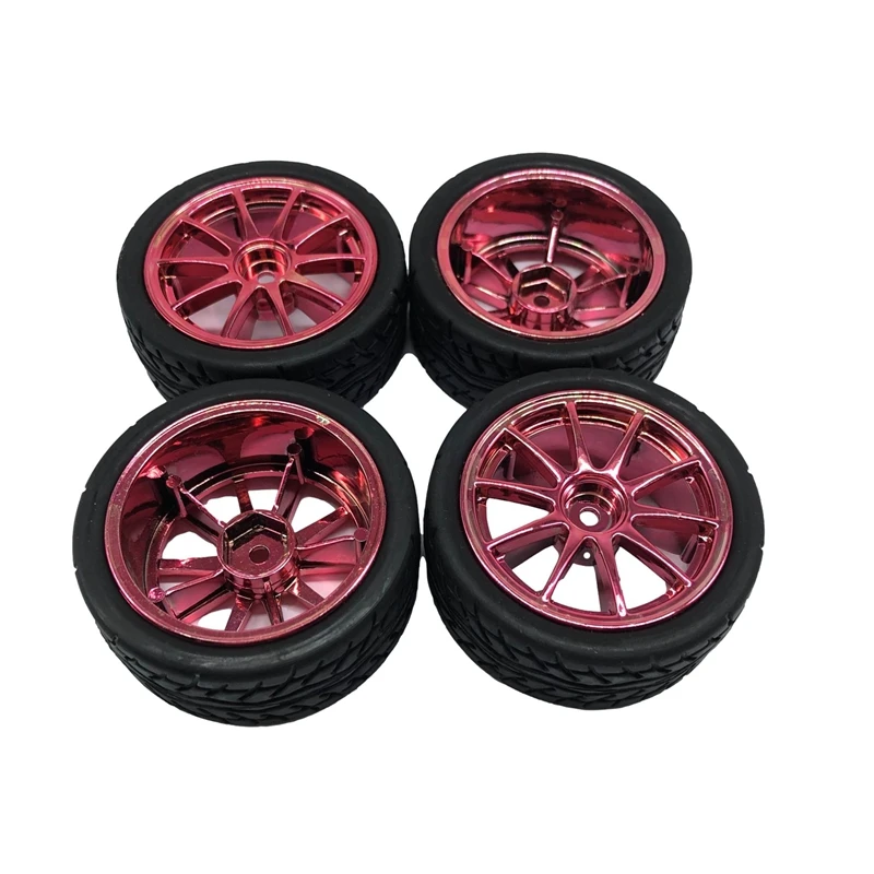 

65mm Metal Wheel Rim + Rubber Tires Tyres for RC Smart Robot Car Chassis Part DIY Toy