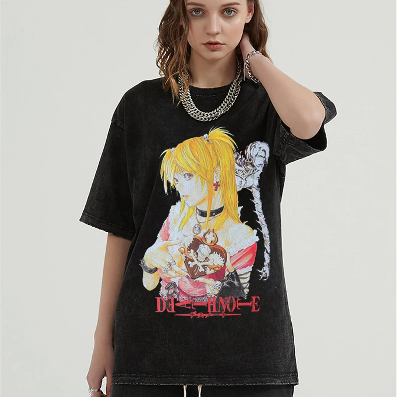 

Нейтральная футболка с кислотной стиркой, повседневная одежда с графическим воротником и горячим тиснением, одежда для отпуска с коротким рукавом и принтом, Повседневная Дизайнерская одежда из 100% хлопка