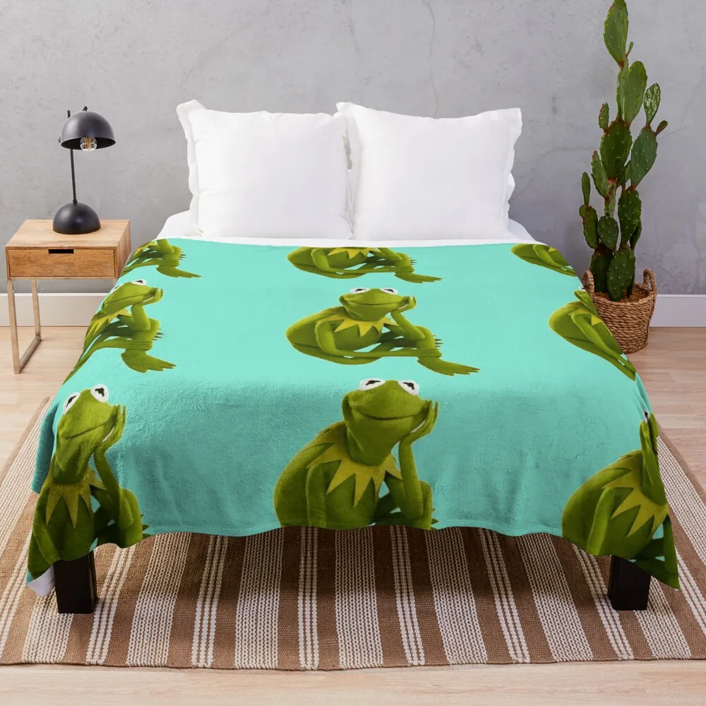 

Kermit the Frog Throw Blanket soft plaid