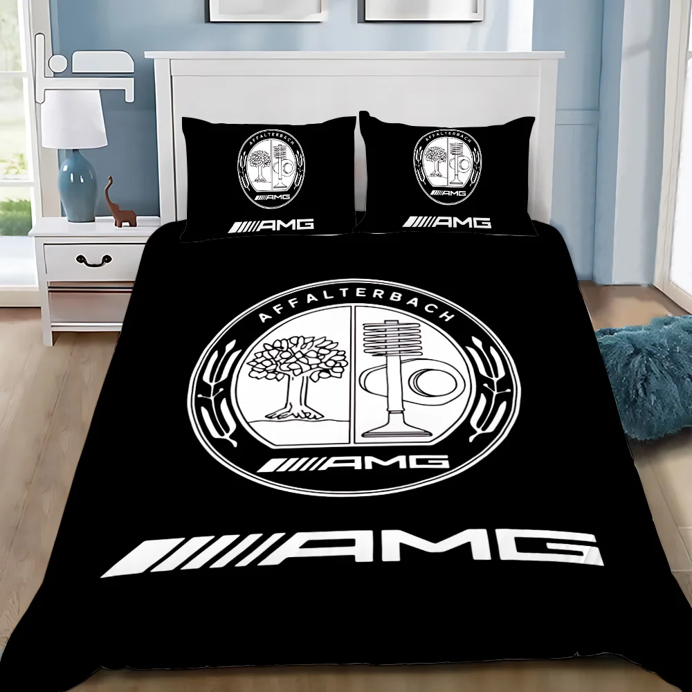 Car A-amgS-B-benzs Racing Duvet Cover Pillowcase Bedding Set Adult Boy Girl Bedroom Decoration Children Gift Single Double Size