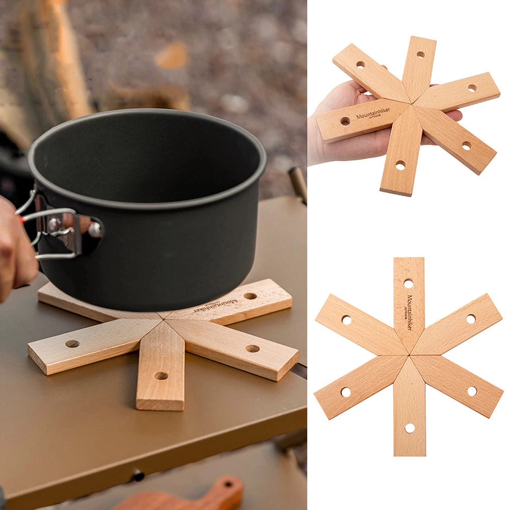 

1 шт. кухонная деревянная изоляционная подставка со снежинками, подставка под горку, для улицы, для кемпинга, для обеденного стола, тарелка, м...