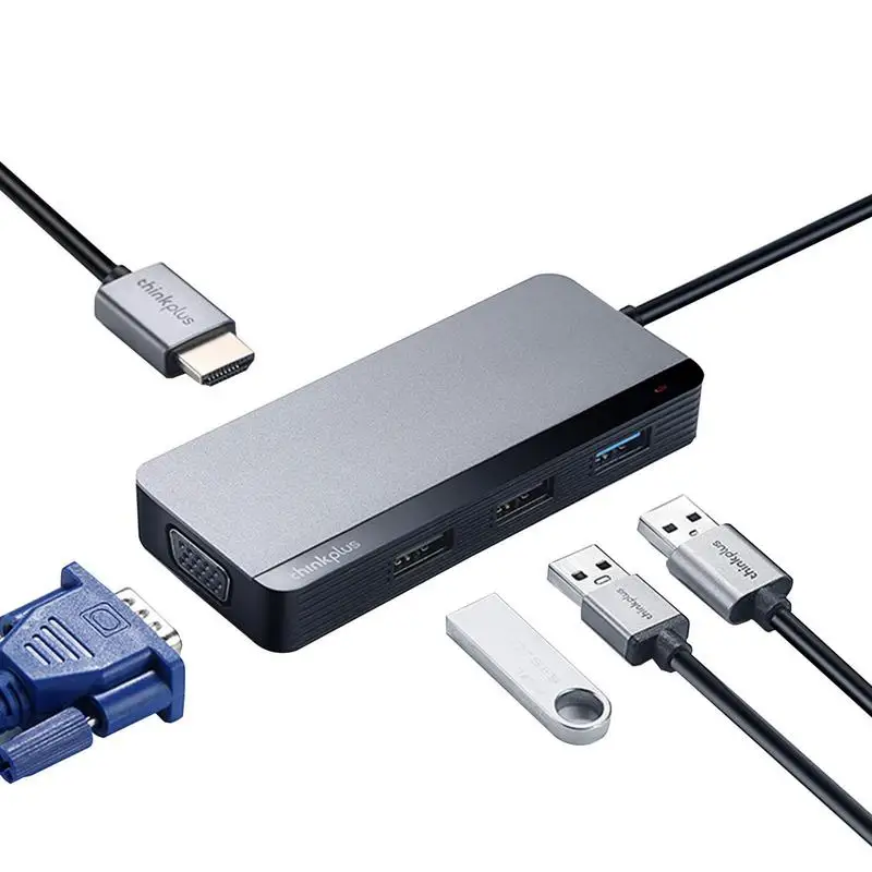 

Док-станция Lenovo Thinkplus Type-C usb-разветвитель HD MI to VGA конвертер PD адаптер для быстрой зарядки док-станция для ноутбука