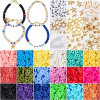 clay beads with lobster clasp hooks jump rings charms jewelry making supplies kit for jewelry making diy handmade accessories