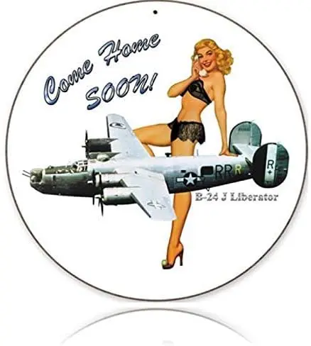 

Забавный Ретро приходите домой скоро круглая девушка круглая металлическая жестяная вывеска подходит для дома и кухни искусственный декор...