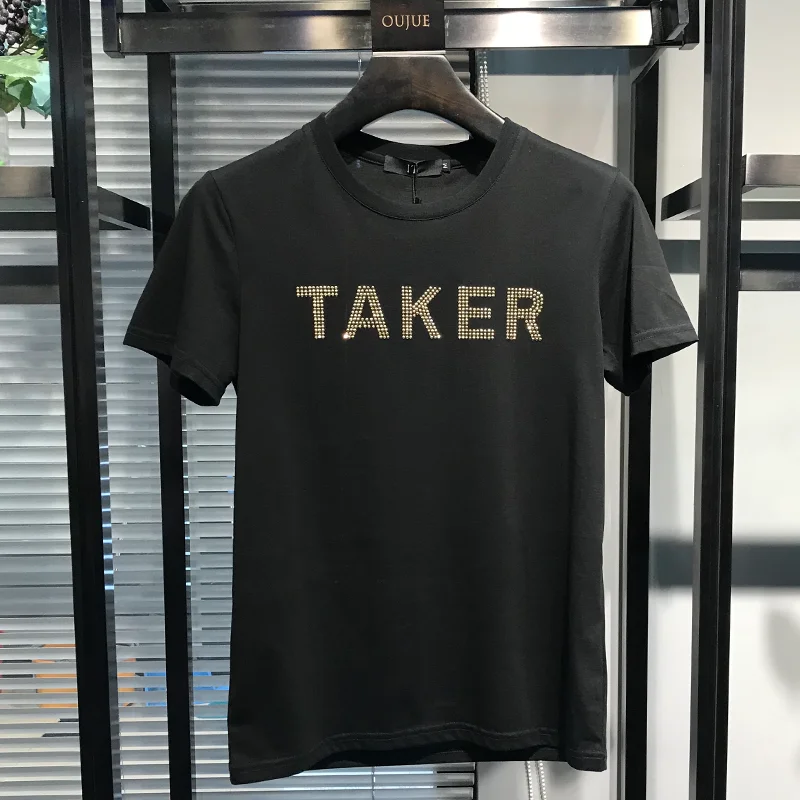 

Summer new men's short sleeve T-shirt hot drill clothes men Korean fashion slim mercerized cotton crew neck bottoming shirt top