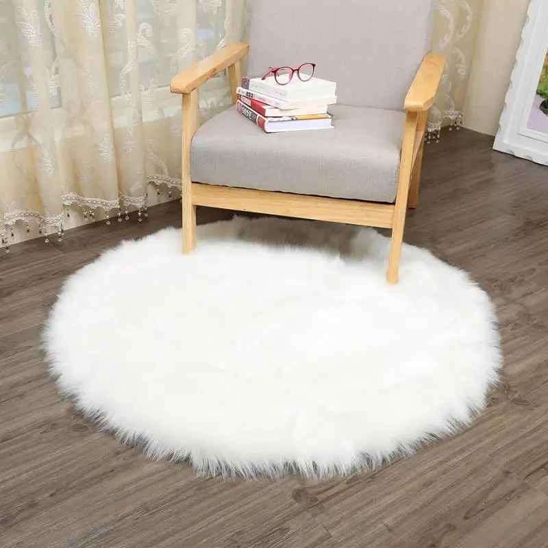 

Soft Artificial Sheepskin Rug Chair Cover Artificial Wool Warm Hairy Carpet Seat Wool Warm Textil Fur Area Rug Bedroom Mat TSLM2