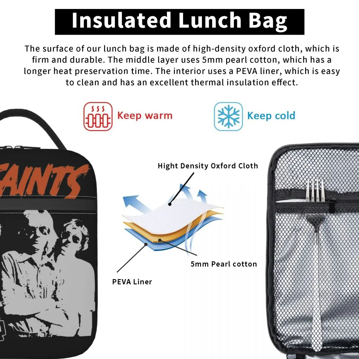 Изолированные ланч-пакеты группы The Сэйнтс рок-музыка пищевой контейнер