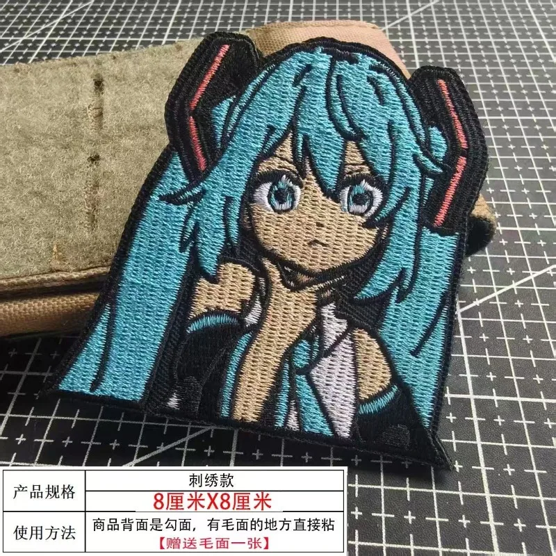 Фото Нашивка 3style Hatsune Miku на ткань, для одежды своими руками, аниме-нашивки, аксессуар для рубашек и брюк, кавайная наклейка на одежду с большими глазами девочки. №2