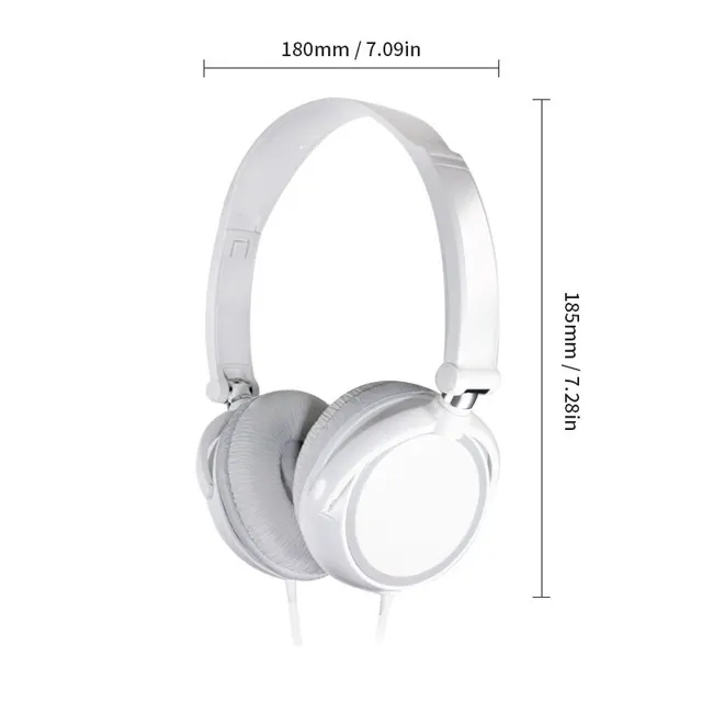 Foldable Wired Headphones with 3.5mm Stereo Bass, Microphone, and Adjustable Design for PC, MP3, and Mobile Devices 6