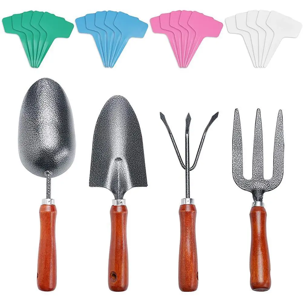 

24pcs Mini Portable Gardening Tool Metal Head Shovel Rake Spade Plant Garden Soil Raising Flowers Wooden Handle Tool Set