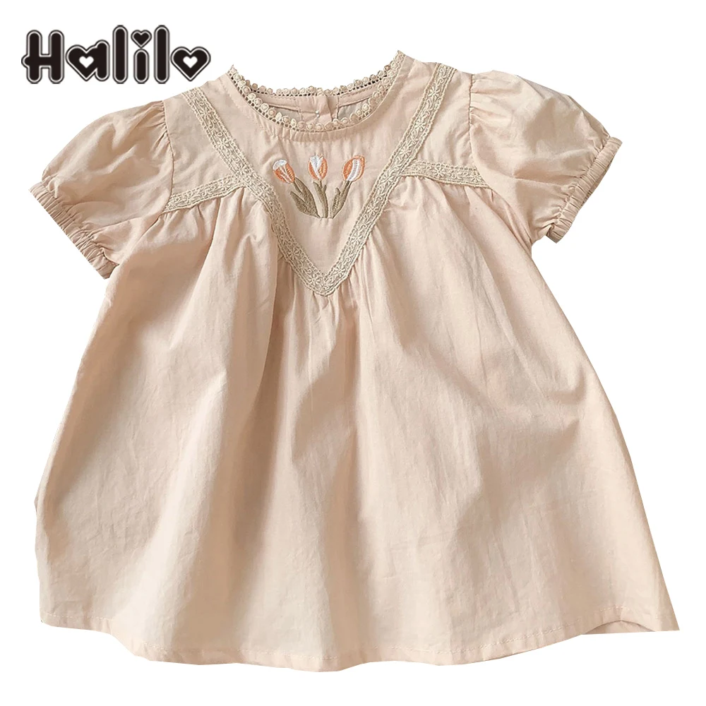 

Halilo Girls Summer Dresses 2023 Flower Embrodiery Princess Baby And Toddler Clothes