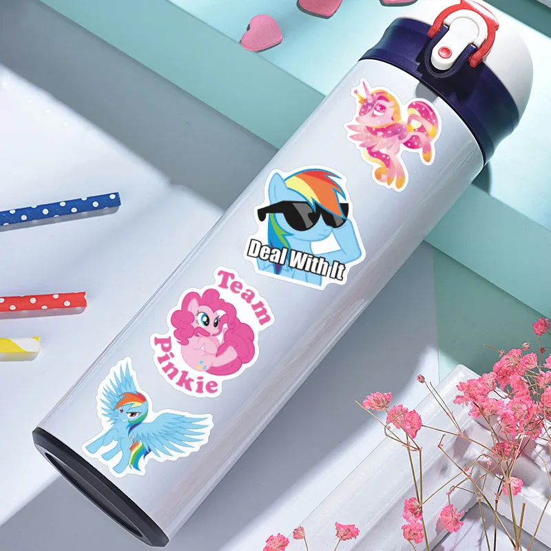 Cute 50pcs My Little Pony Doodle Stickers Waterproof Re-Pasteable Graffiti DIY Suitcase Notebook skateboard Baby Toys Girls Gift images - 6