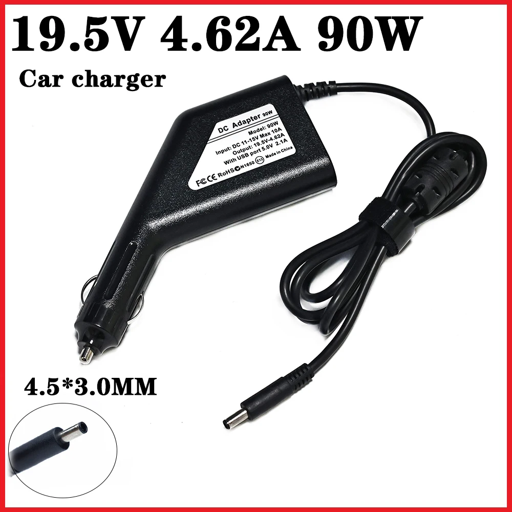 

Car Charger 19.5V 4.62A 90W 4.5*3.0mm AC Laptop For Dell XPS 11 12 13 L321X L322X for Inspiron 12 14 15 24 Vostro 20