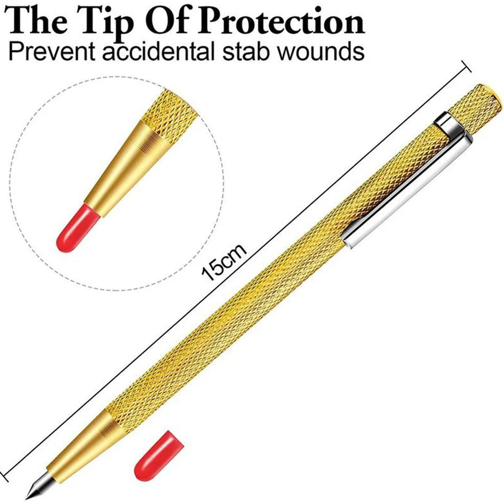 

5Pcs Scriber Pen Tungsten Carbide Tip Marking Engraving Pen 150mm Cutting Pens For Metal Tile Ceramic Woodworking Carving Tools