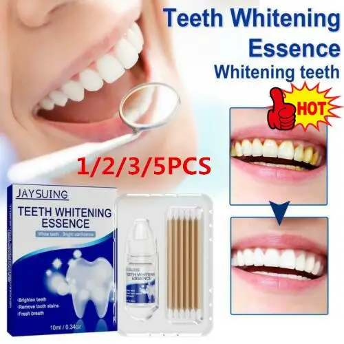 

1/2/3/5PCS 10ml Teeth Whitening Essence With Swabs Teeth Brightening Bleaching Serum Effect Remove Plaque Stain Cleanser