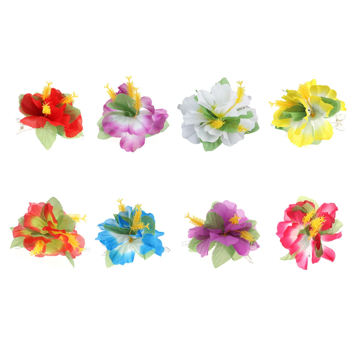 

8 Pcs Flower Hair Accessories Clip Bridal Wedding Hairclip Hawaiian Headdress Girl Bride
