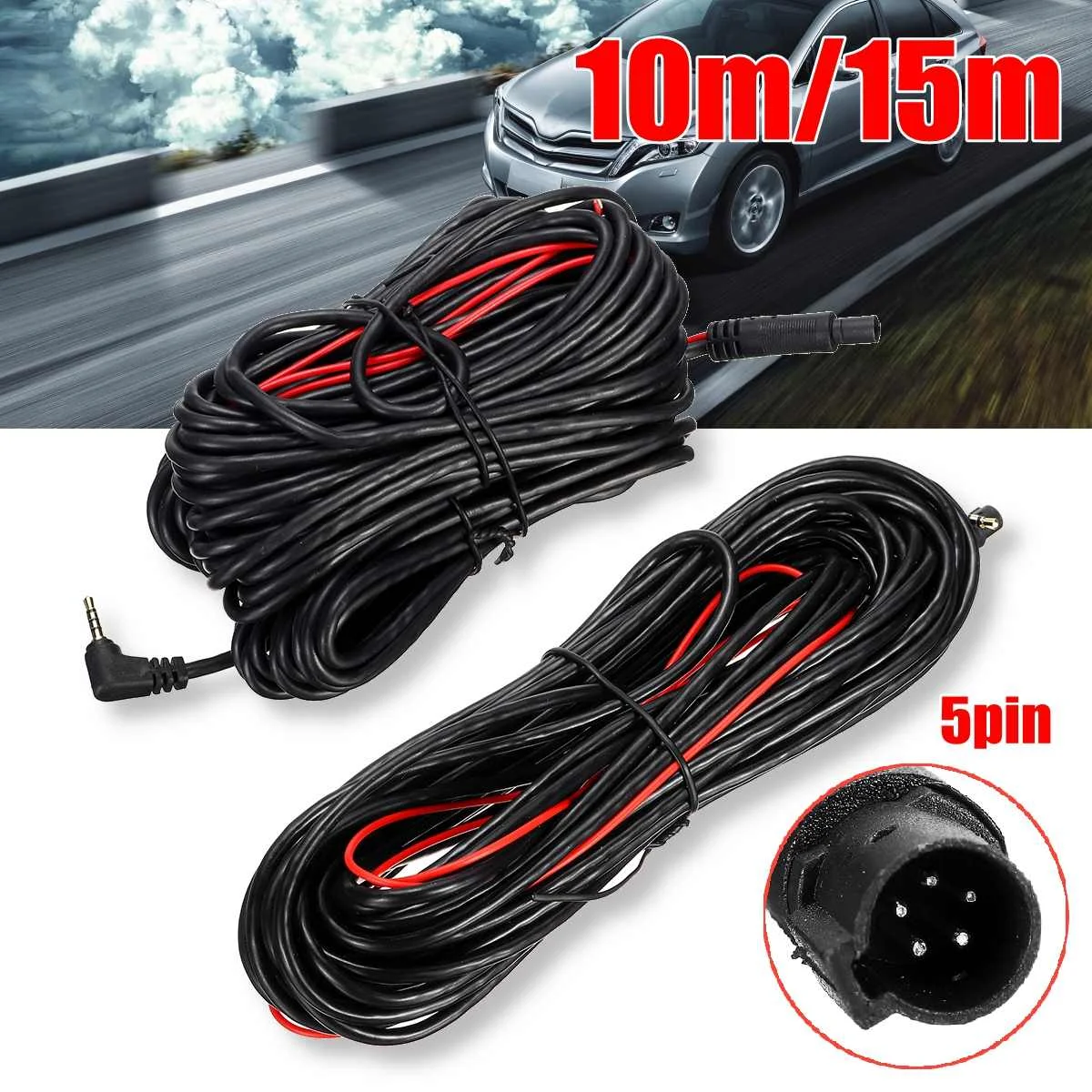 

Aux Extension 2.5mm 10M/15M cable usb 5Pin Recorder car Rear View Backup Camera Auto Car Camera Filter Reverse Extension Cable