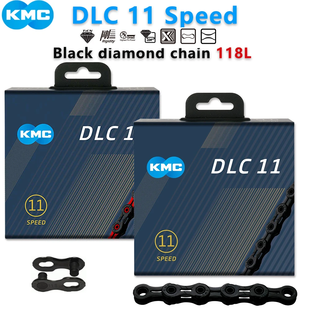 

KMC DLC 11 Speed MTB Chain Bike Diamond Chains Ultralight Black Blue 116/118L X11 Mountain Bicycle 11V Chains for Shimano Sram