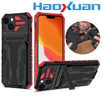 haoxuan shockproof bracket phone case for iphone 7plus 8plus xs max xr 11 13 card slot protective cover for iphone 12 13pro max