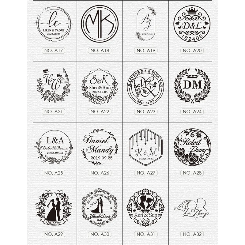 Wedding Theme Template LOGO Customized Stamps Personalized Customization Sealing Wax Stamp Head Wedding Invitation Card Decor images - 6