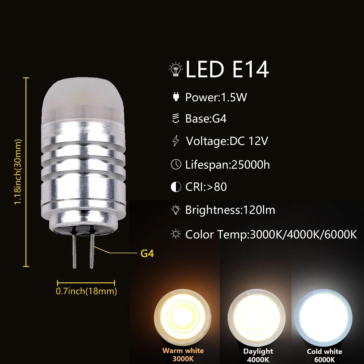 Светодиодный автомобильный светильник в контейнере Дисплей COB G4 12 В 3 Вт Супер