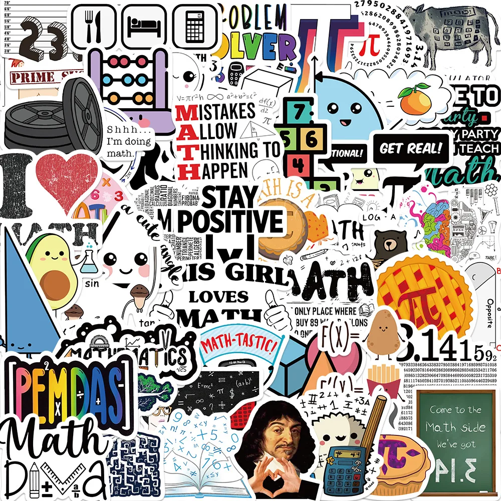 

10/50pcs Mathematical Formulas Cartoon Stickers Graffiti DIY Phone Luggage Skateboard Fridge Laptop Sticker Kids Toys Decals
