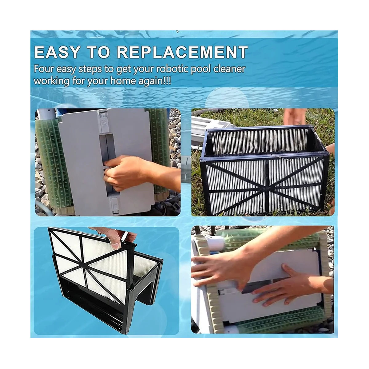 Фильтры для очистки бассейна 4 шт. моющиеся RCX70101 Tigershark Sharkvac аксессуары Aquavac