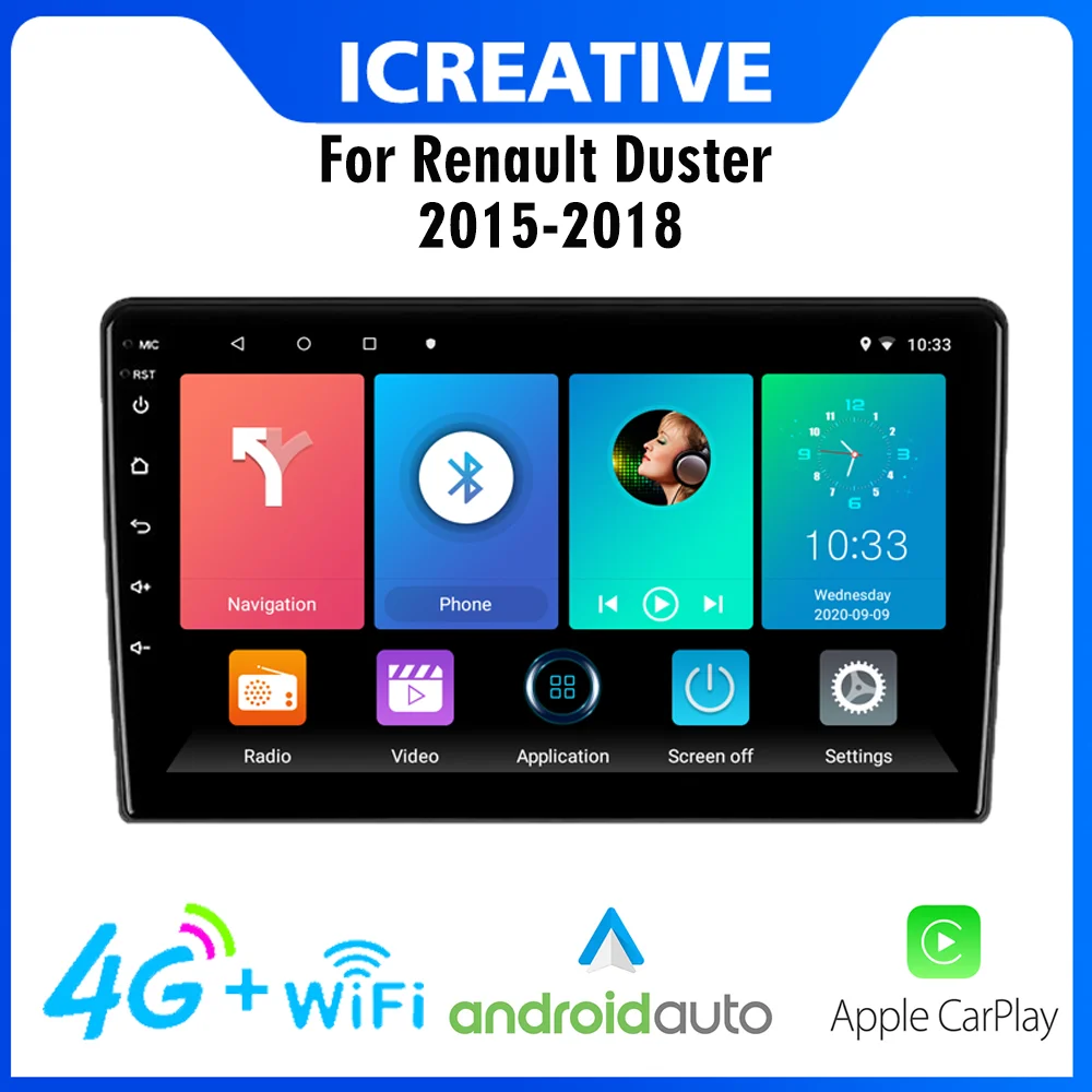 

Автомобильный радиоприемник 4G Carplay для Renault Duster 2014-2017, 2 Din, автомобильный мультимедийный плеер, навигация, автомобильная стереосистема Android, ...