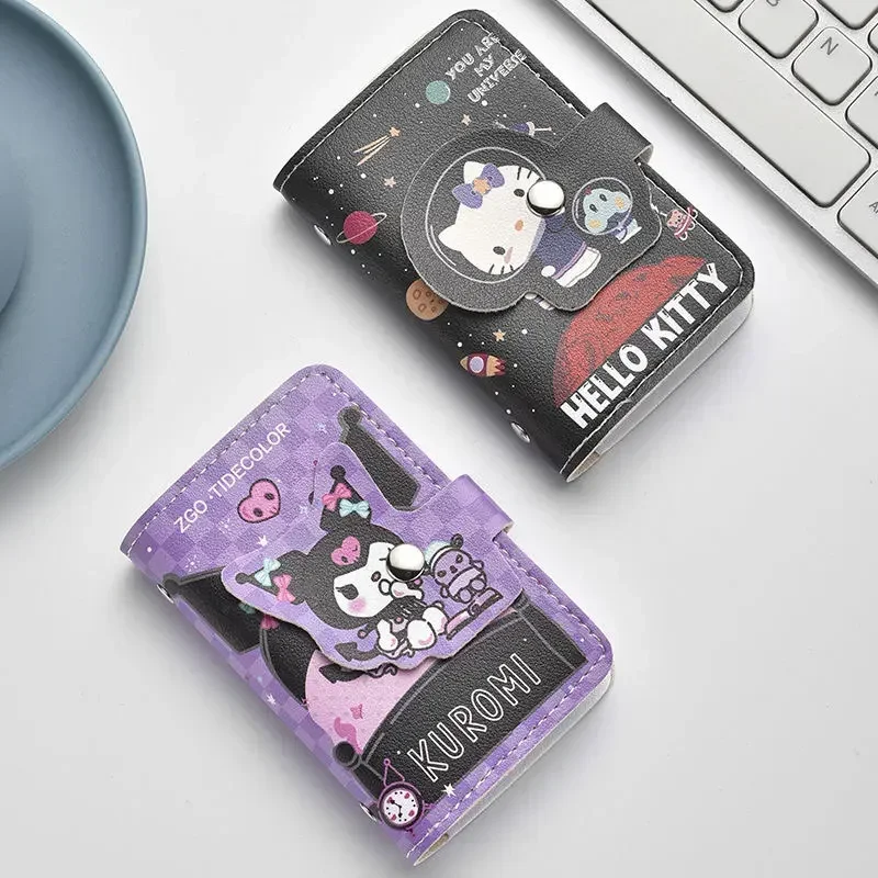 Sanrio бумажник для денег кошелек аниме Hellokitty Kuromi Cinnamoroll Kawaii монет с кнопками