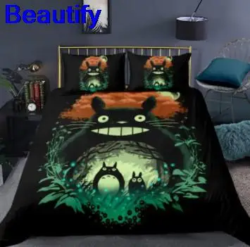 

Beautify MY NEIGHBOUR TOTORO Bedding Set Single Twin Full Queen King Size Totoro Bed Set Aldult Kid Bedroom Duvetcover Sets