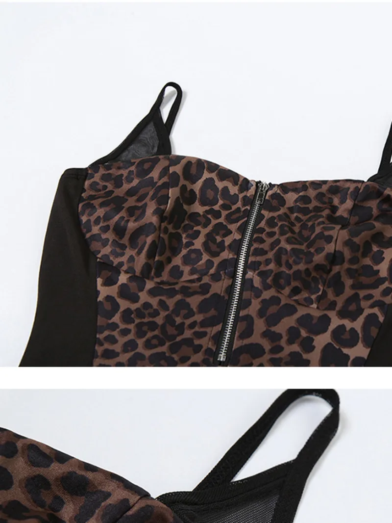 Мини-платье женское с леопардовым принтом элегантное короткое привлекательное