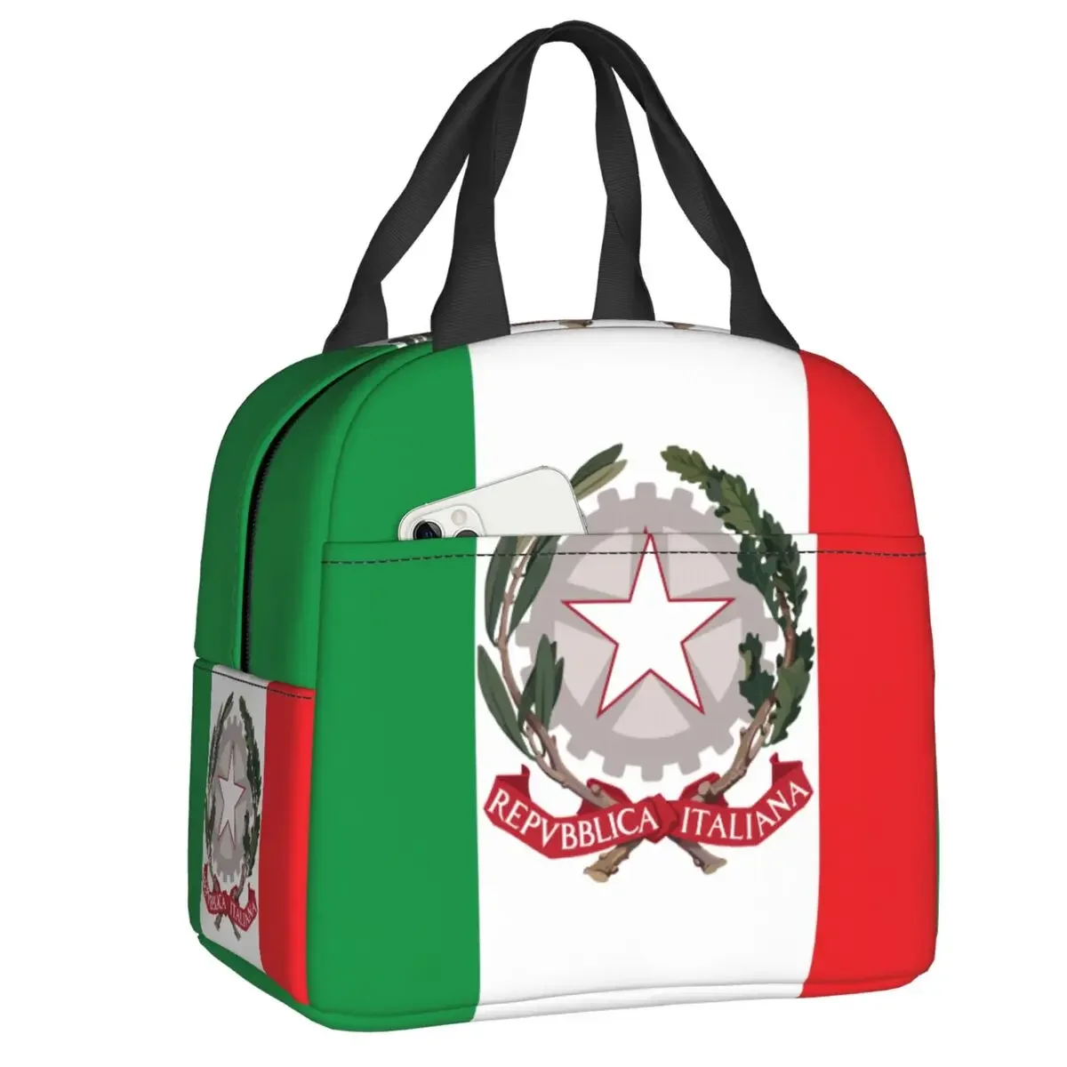 

Custom Emblem Of Italy Lunch Bag Men Women Thermal Cooler Insulated Italian Flag Lunch Box for Children School Food Picnic Bags