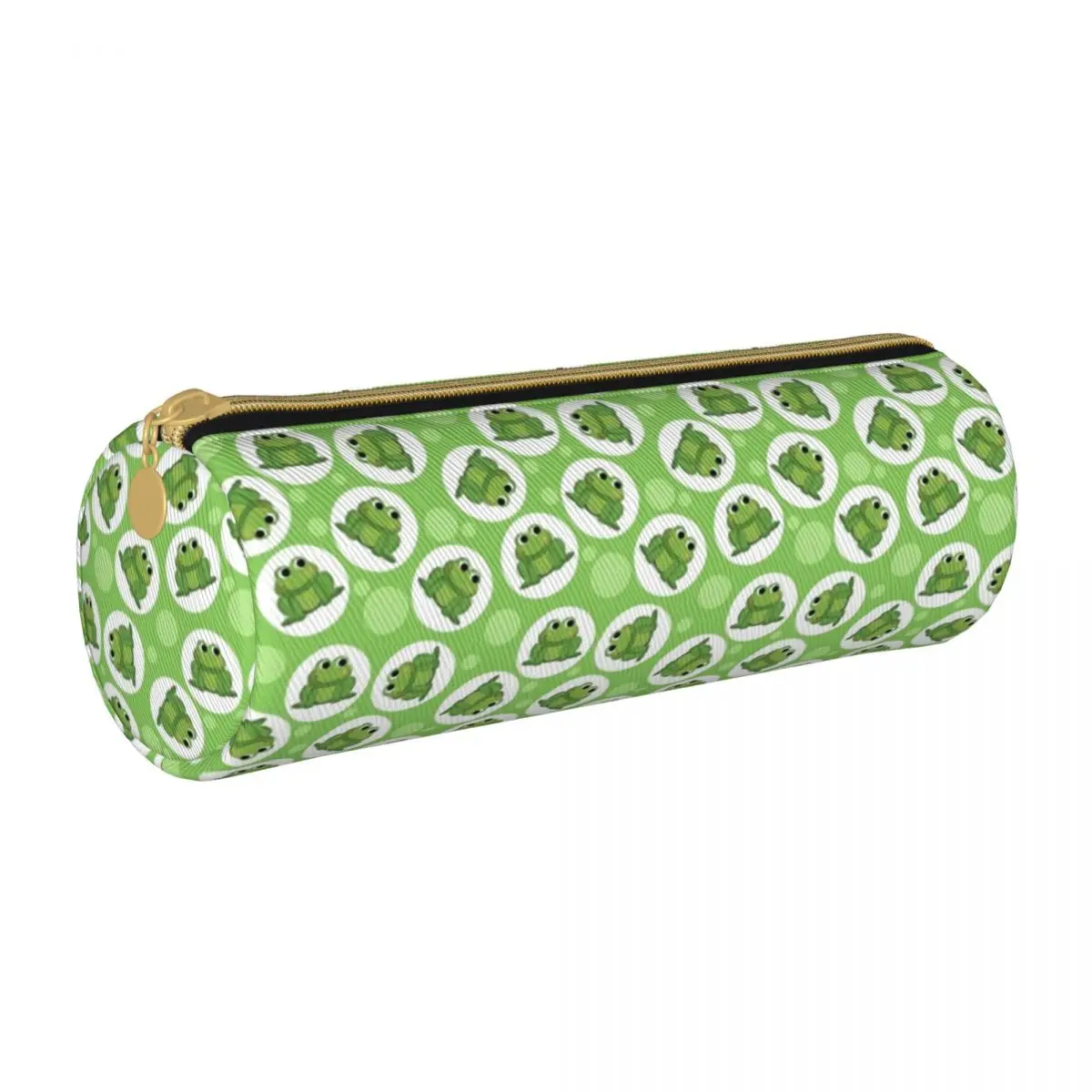 Case Love Cartoon Frogs Vintage Leather Pencil Box Elementary School Boy Girl Zipper Pen Bag