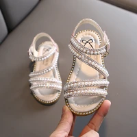 2022 summer sandals for girls shoes beading flats princess shoes baby dance toddler shoe kids sandals child beach shoe pink 1 12
