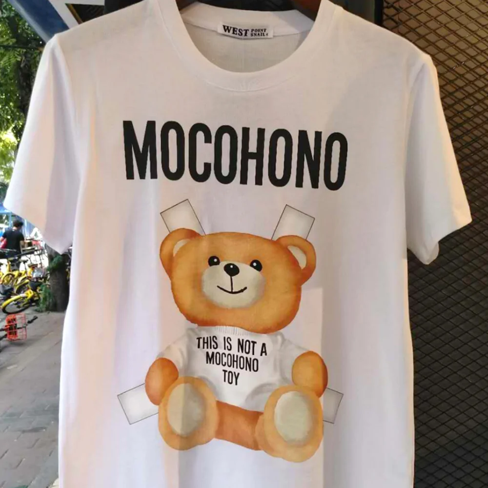 Men Women T-Shirts Tops Teddy Bear Cartoon Graphic T Shirt Summer Animal Print O-Neck Tee Casual Kawaii Short Sleeve Clothes | Женская