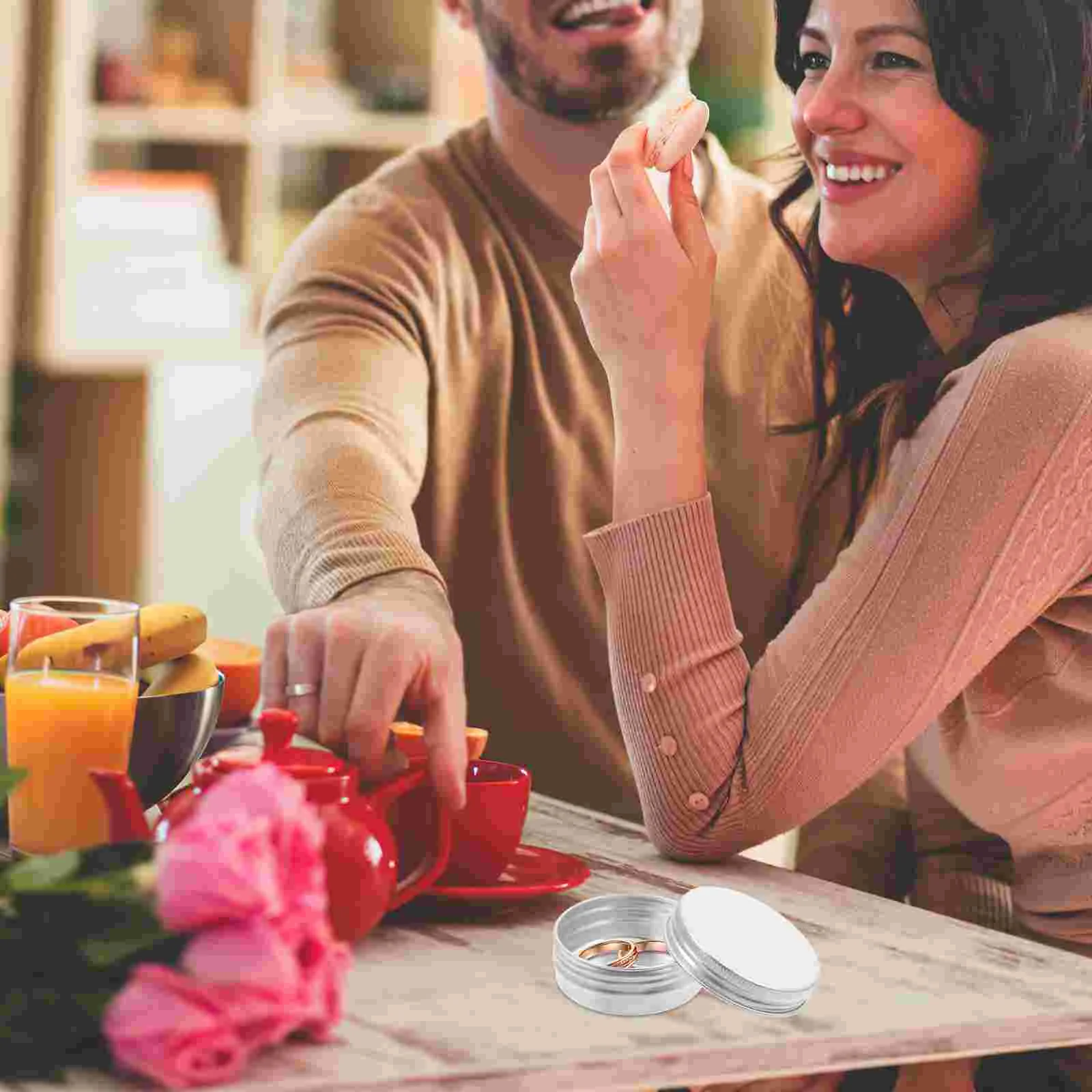 6 шт. алюминиевая коробка с резьбой банки для печенья маленький металлический