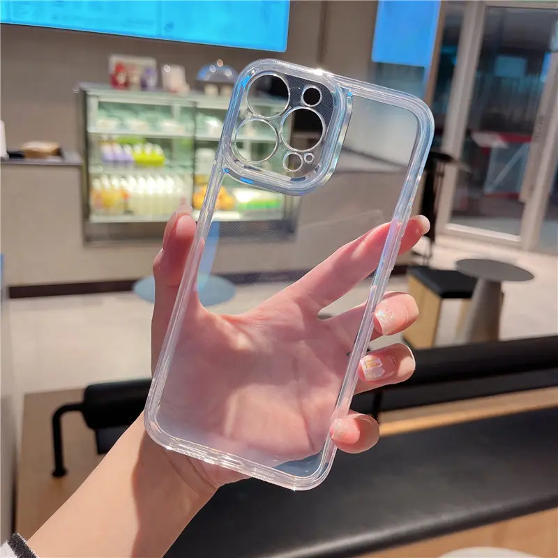 Ультратонкий Прозрачный мягкий чехол для телефона iPhone 13 14 15 Pro Max XS XR X Plus