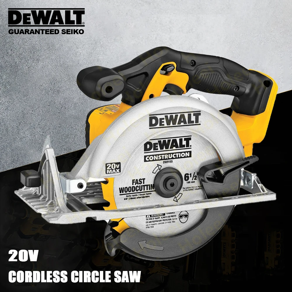 DeWALT Cordless Circular Saw Rechargeable DCS391 20v 165x20mm Adjustable 45/90 Degree for WoodCuting Universal 18v&60v Battery
