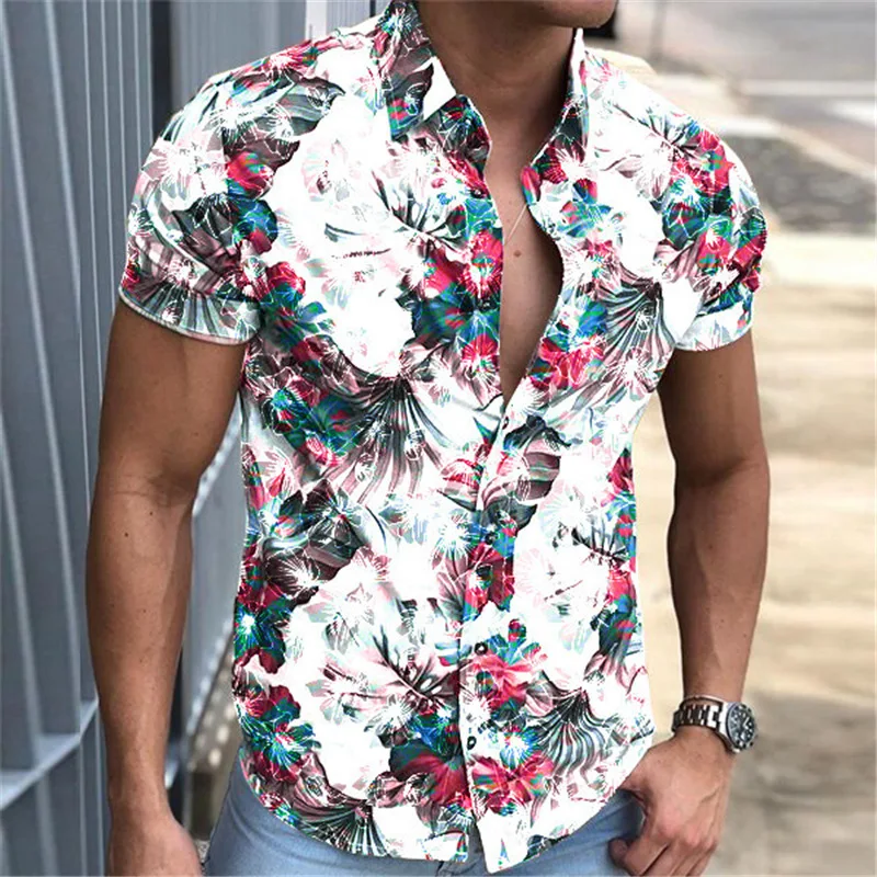 Men's Short Sleeves 2022 Summer New Retro Floral Harajuku Shirts Fashion Casual Luxury Cardigan Hawaiian Prom Party Social Tops