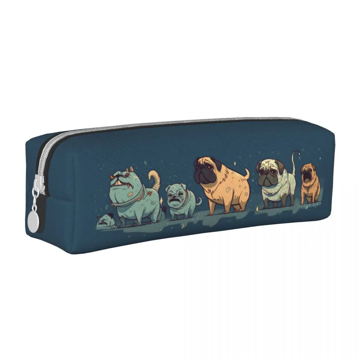 

Cartoon Pug Small Pencil Case for Kids and Women Cute Student Coin Pouch Cosmetic Bag Office Stationery Organizer