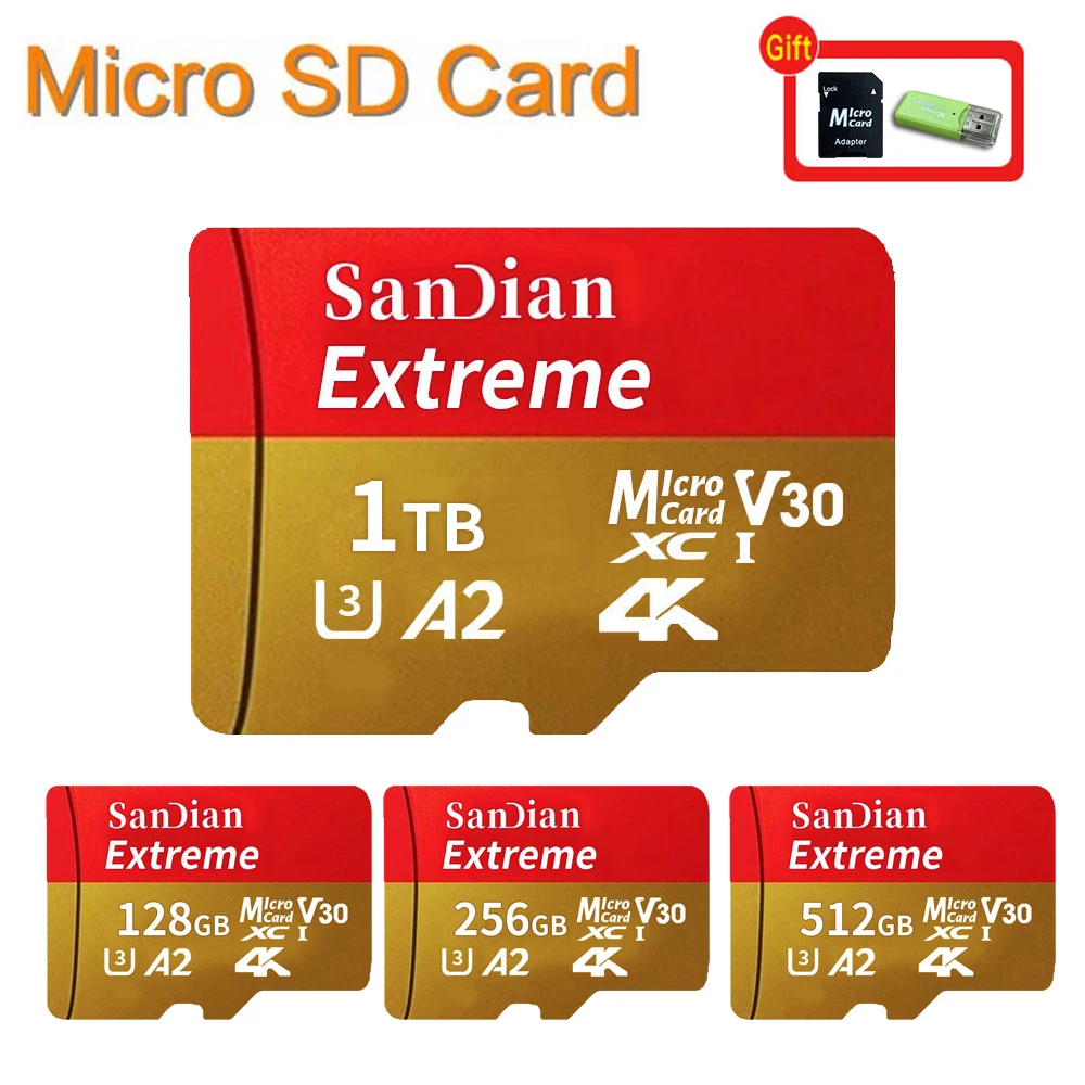 

Large Capacity Memory SD card 1TB 512GB 256GB Micro SD Card 128GB SD/TF Flash Card High-speed Memory Card For Smartphone/Camera