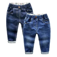 fashion baby boys jean pant girls cotton solid color infant toddler child denim trousers winter baby loose pant clothes 2 8y