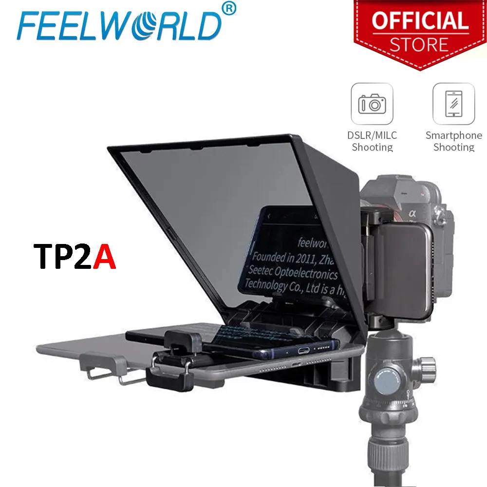 Портативный 8-Дюймовый телесуфлер FEELWORLD TP2A поддерживает до 8 дюймов смартфон/планшет для DSLR-съемки с дистанционным управлением