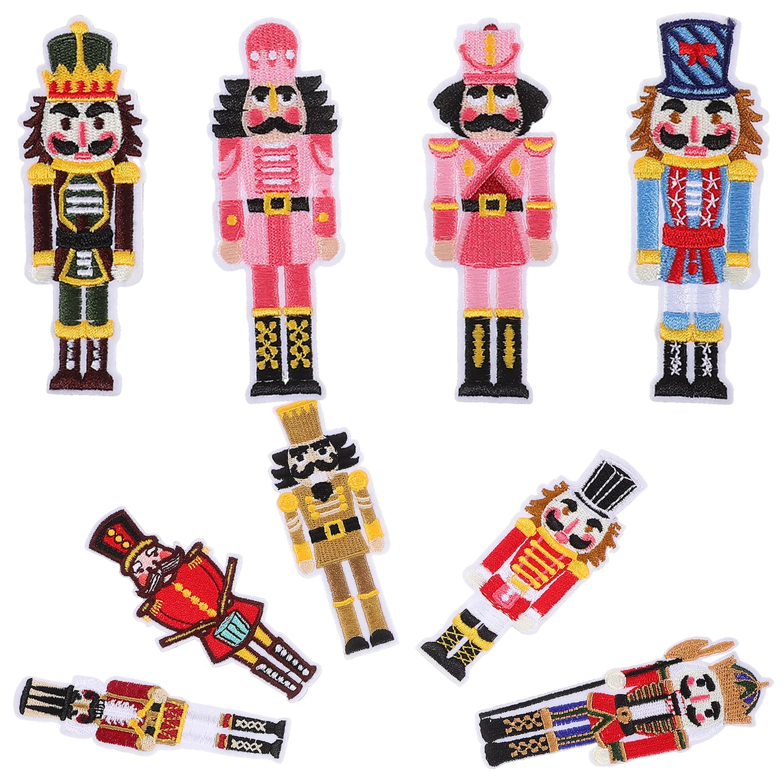 

Christmas Nutcracker Iron Patches Soldier Figures Sew Embroidered Applique Repair Patch Diy Crafts Gifts Xmas Winter Holiday Hat