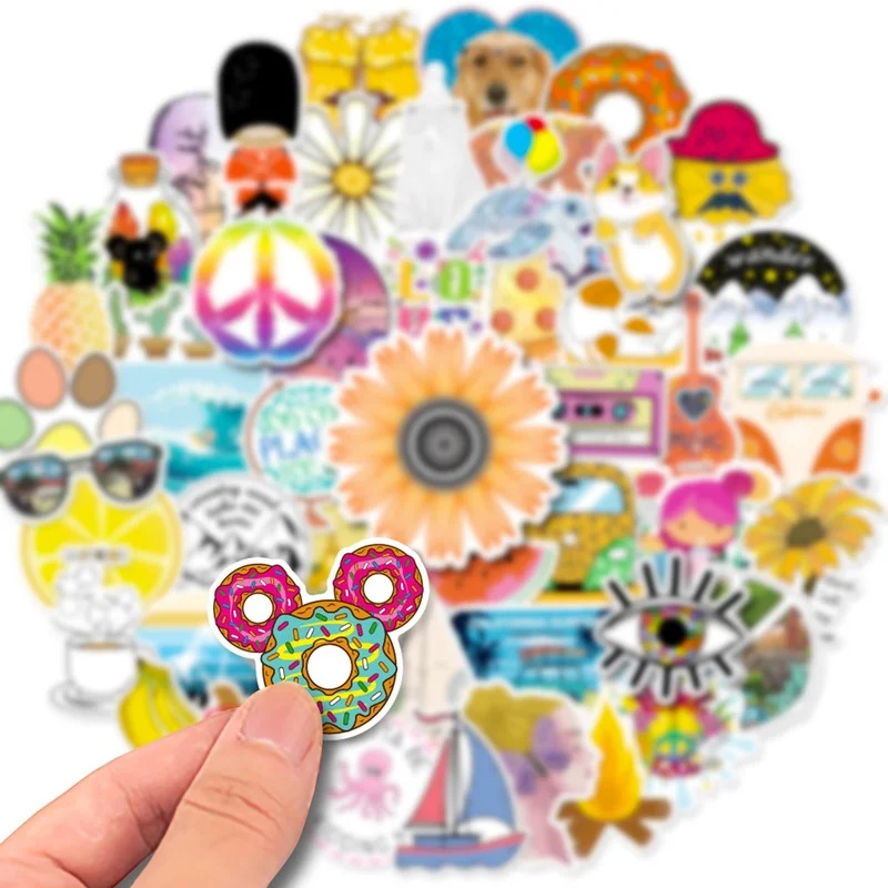 

50 шт., детские мини-наклейки для ноутбука