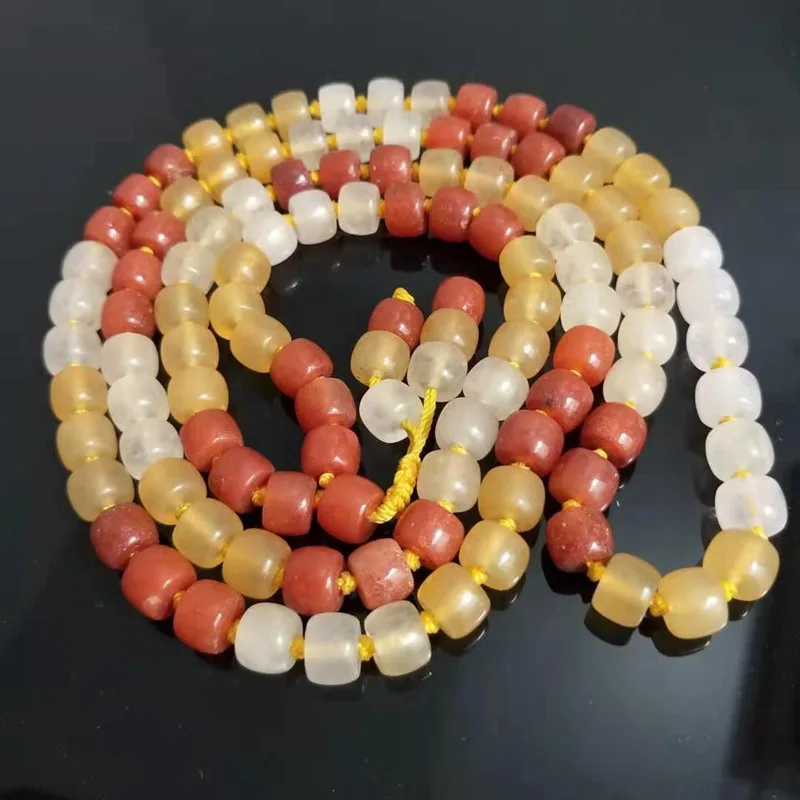 

Natural Colorful Jade Bracelet 108 Bead Mala Golden Silk Jades Elastic Beaded Bracelets Men Women Fine Jewelry Lucky Amulet Gift