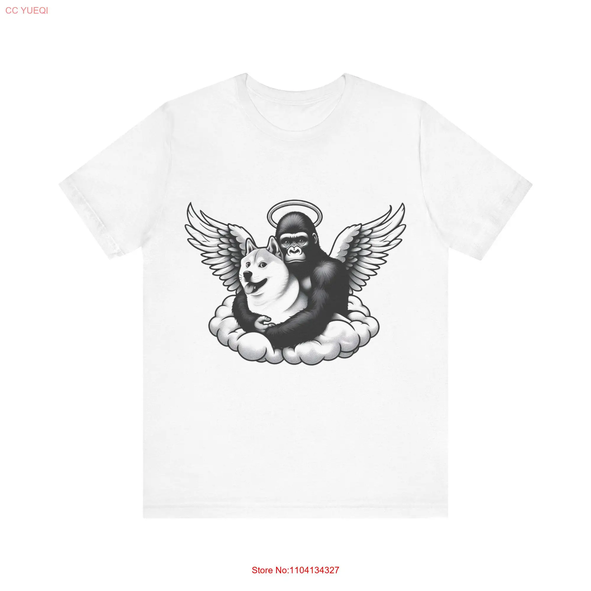 Футболка с ангелом харамбе доге отдых в спокойном положении Kabosu Рип Горилла топ