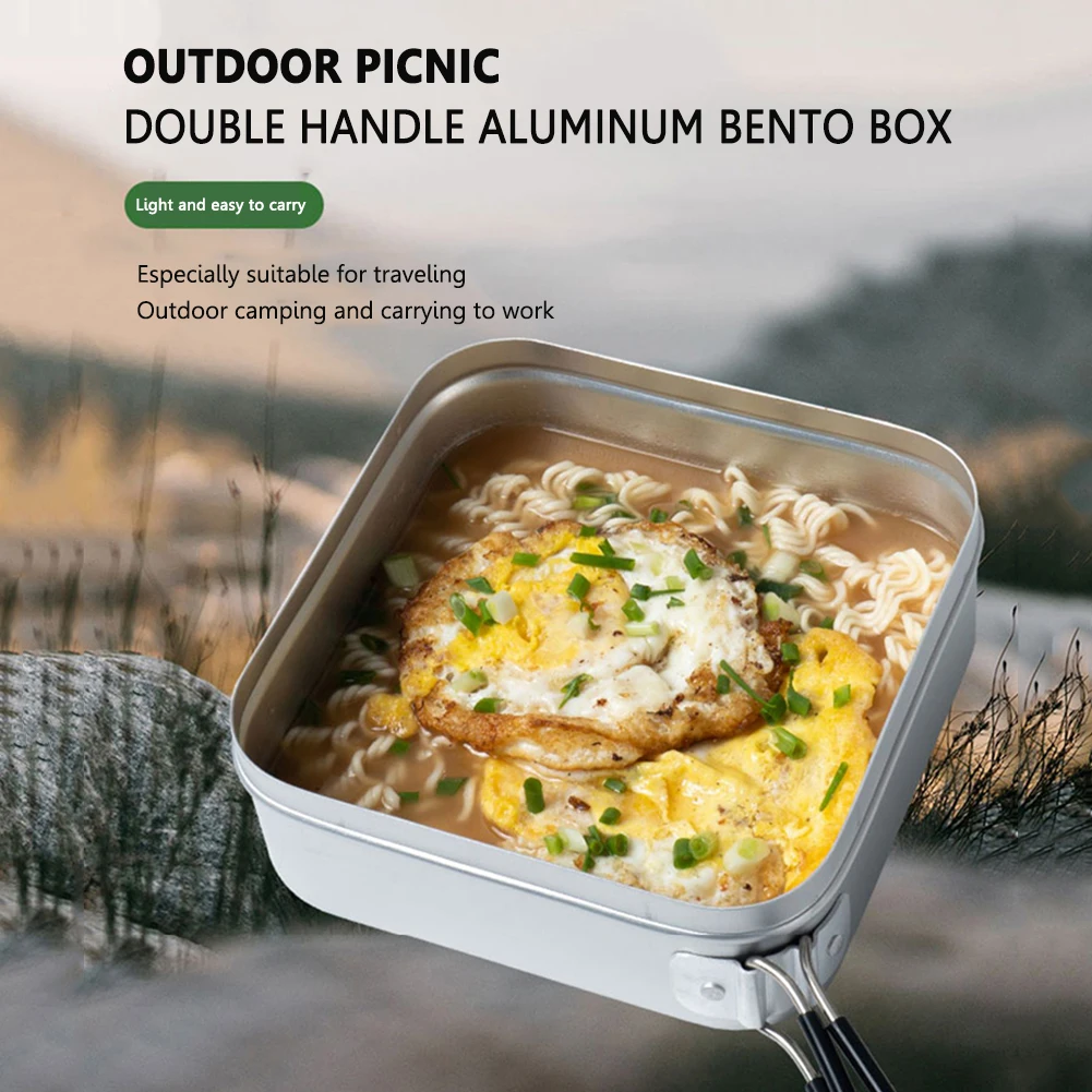

Aluminum Outdoor Camping Lunch Box Travel Portable Japanese Cooking Picnic Bento Box Travel Food Container Storage Dinnerware