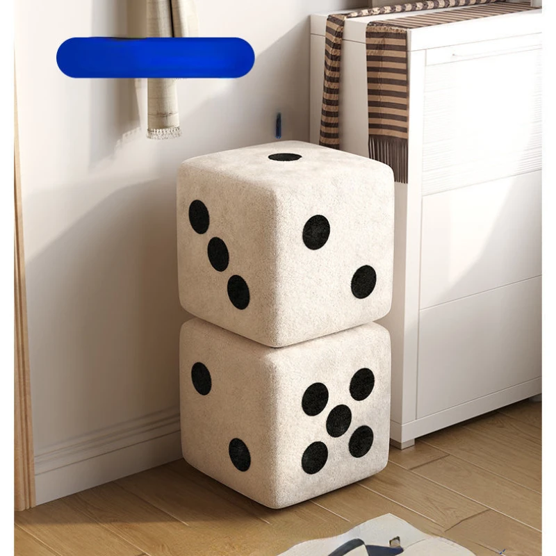 

Shoe Changing Footstool Living Room Creative Dice Stool Solid Wood Foot Sieve Sitting Block Children's Small Low Stool